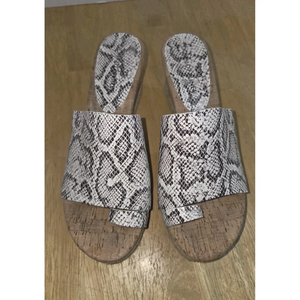 Donald J Pliner Janet Snakeskin Platform Slide Womens Shoes Wedge Size 7M